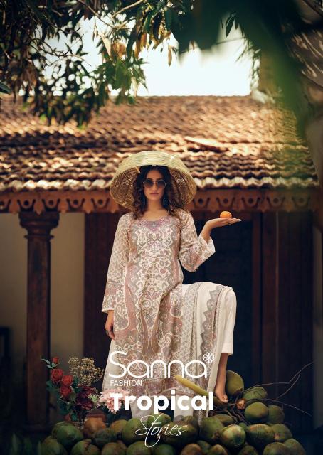 Sanna fashion tropical stories jaipuri cotton dress materials wholesalers ahmedabad
